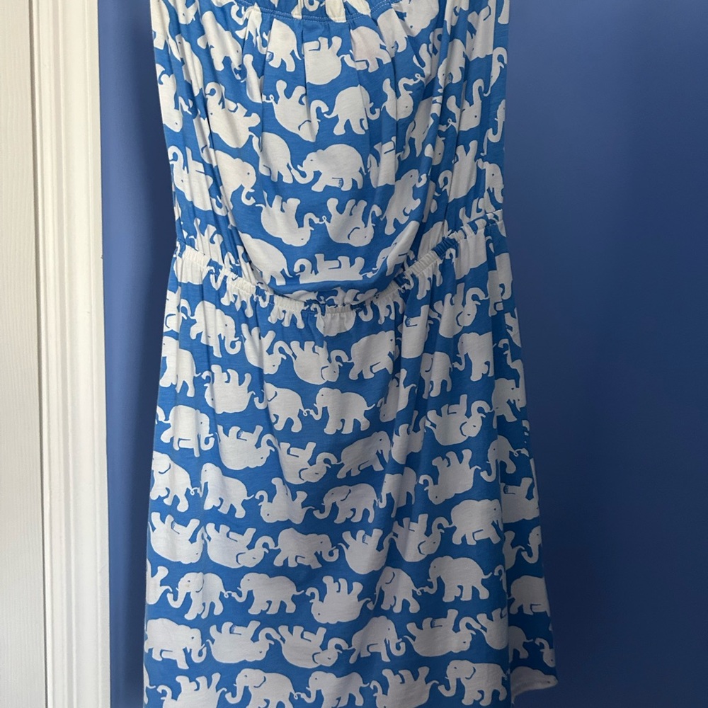 Lilly Pulitzer Blue and White Elephant Tusk in Sun Print Top 🐘